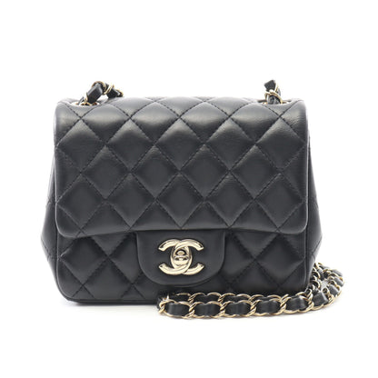 ミニマトラッセ チェーンショルダーバッグ ラムスキン ブラック ゴールド金具 シャネル バッグ CHANEL