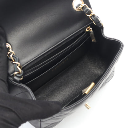 ミニマトラッセ チェーンショルダーバッグ ラムスキン ブラック ゴールド金具 シャネル バッグ CHANEL