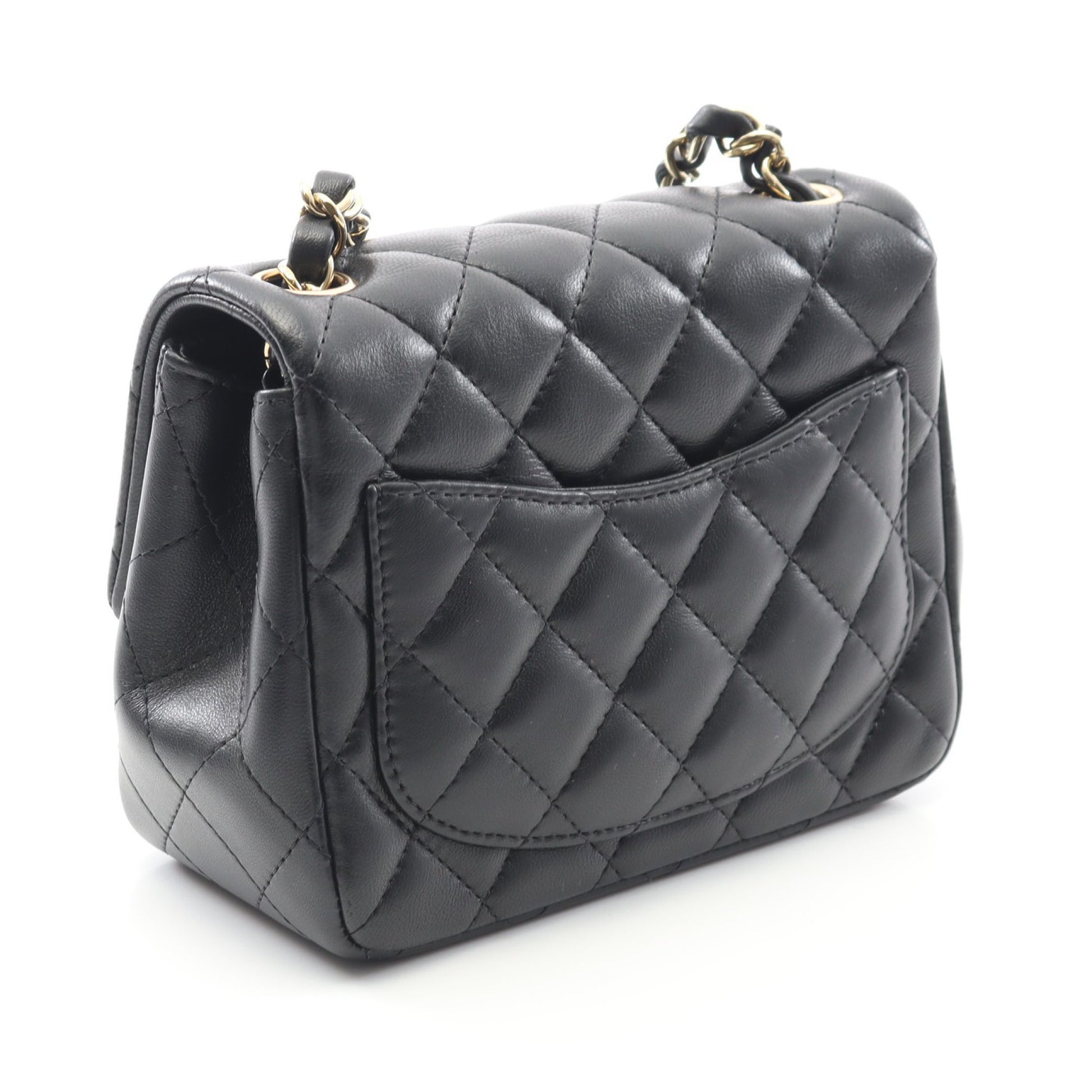 ミニマトラッセ チェーンショルダーバッグ ラムスキン ブラック ゴールド金具 シャネル バッグ CHANEL