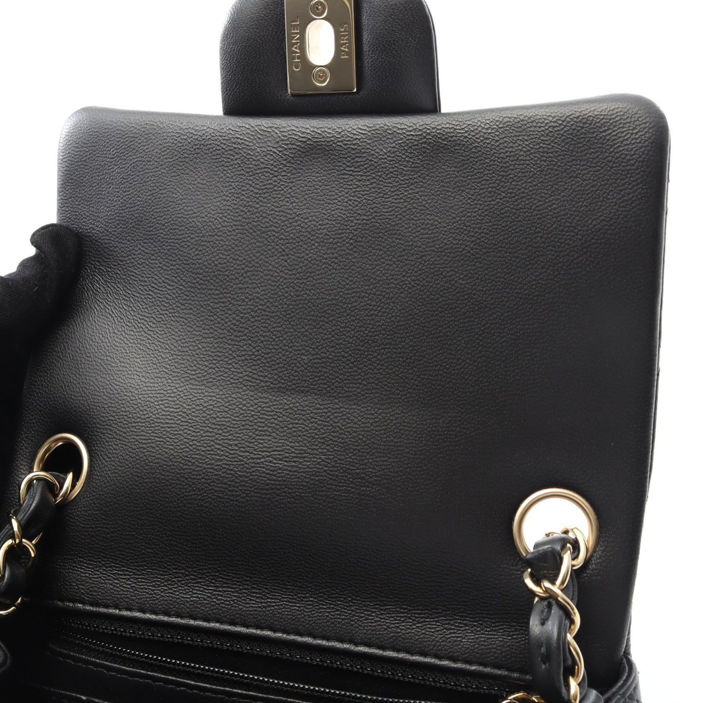 ミニマトラッセ チェーンショルダーバッグ ラムスキン ブラック ゴールド金具 シャネル バッグ CHANEL