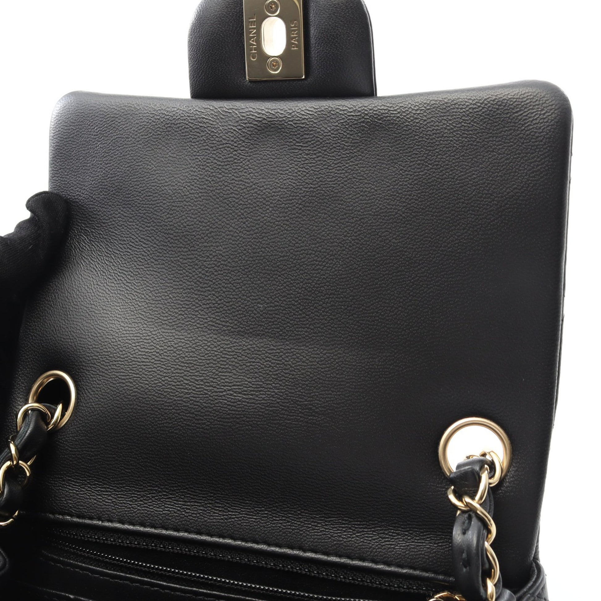 ミニマトラッセ チェーンショルダーバッグ ラムスキン ブラック ゴールド金具 シャネル バッグ CHANEL