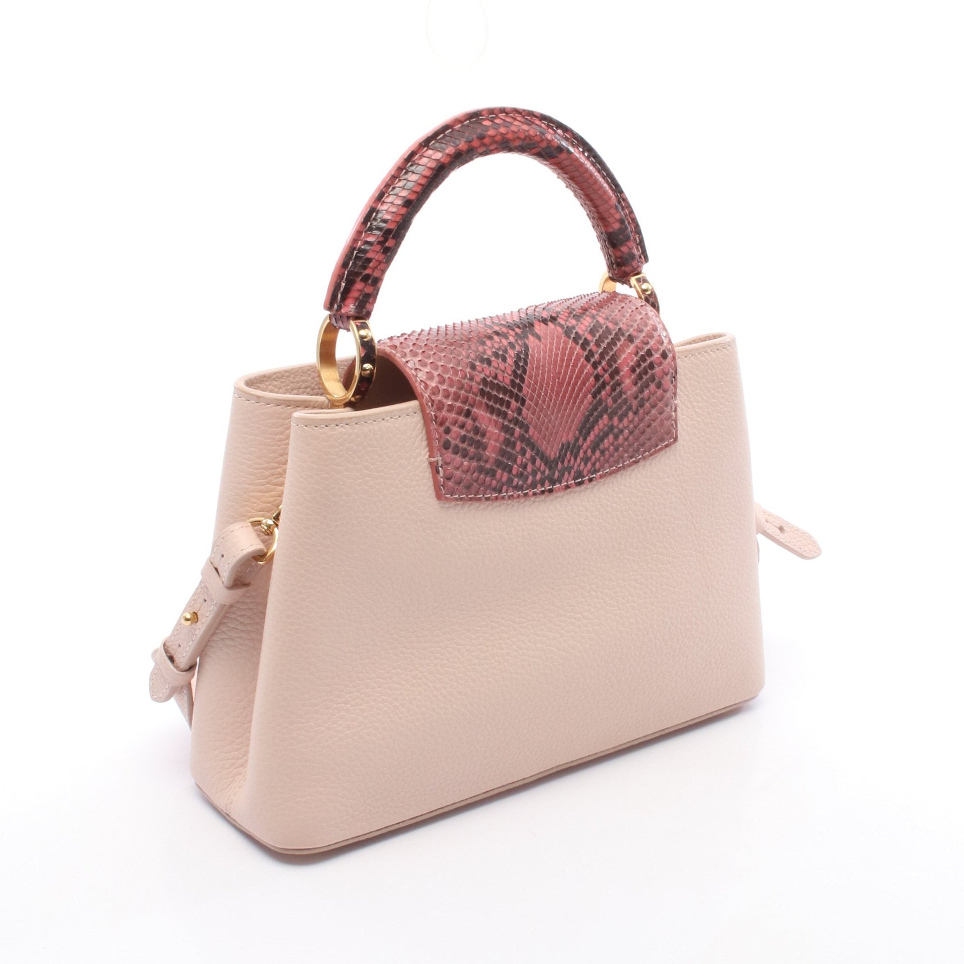 カプシーヌBB ハンドバッグ レザー パイソン ピンク ピンクレッド ルイヴィトン バッグ LOUIS VUITTON