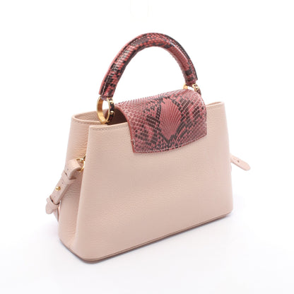 カプシーヌBB ハンドバッグ レザー パイソン ピンク ピンクレッド ルイヴィトン バッグ LOUIS VUITTON