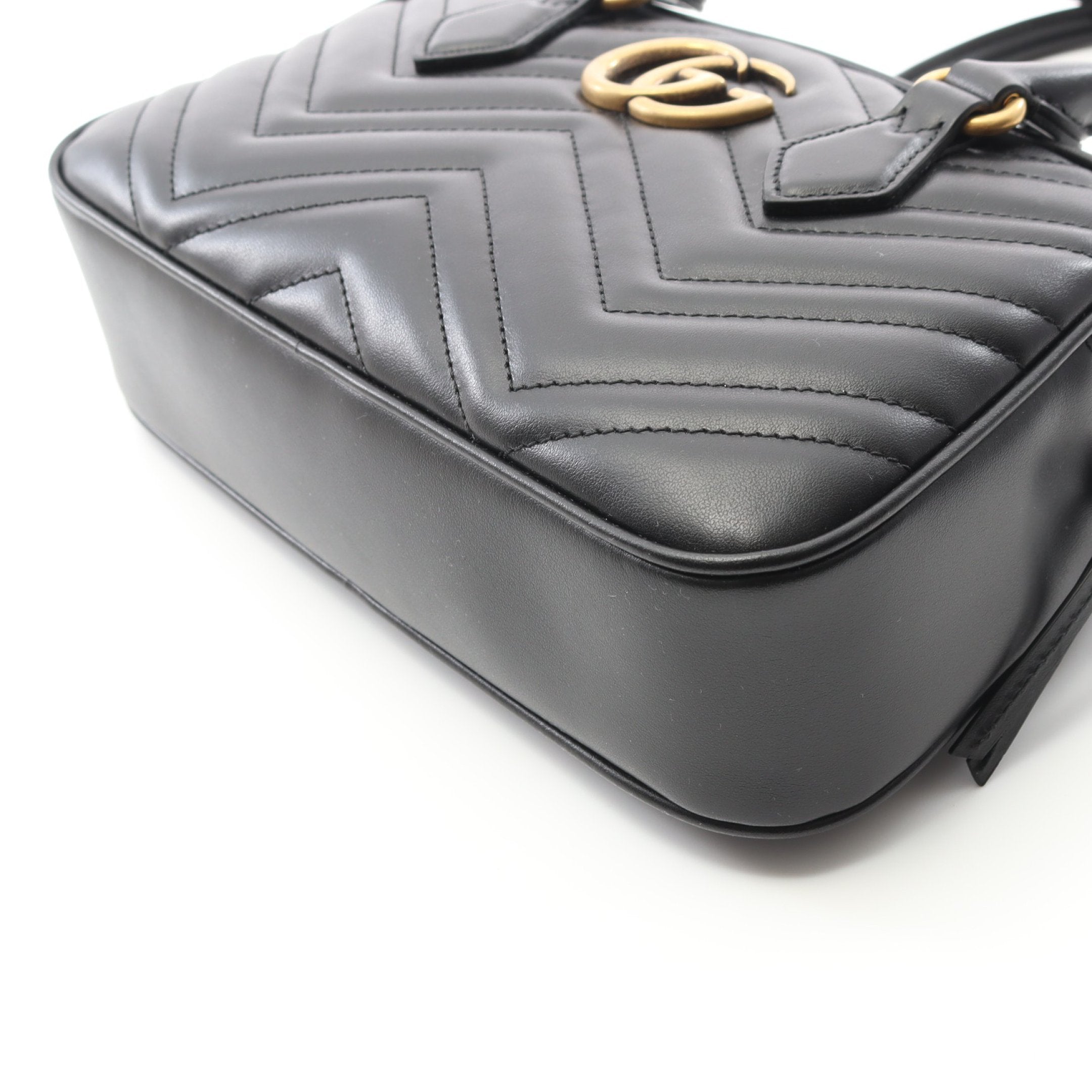 GGマーモント スモール トップハンドルバッグ ハンドバッグ レザー