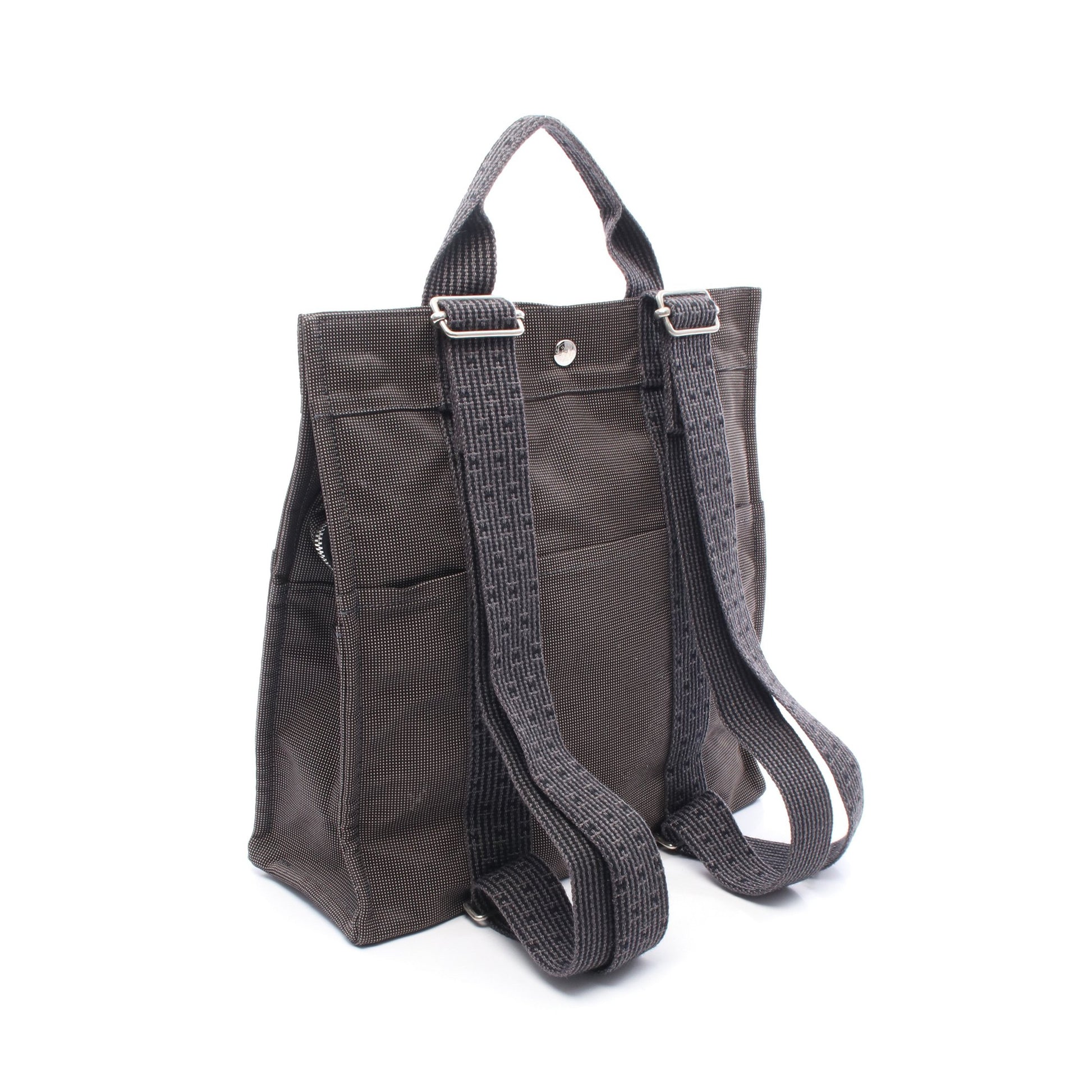 エールライン アドMM バックパック リュックサック キャンバス ダークグレー シルバー金具 エルメス バッグ HERMES