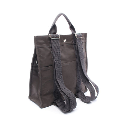 エールライン アドMM バックパック リュックサック キャンバス ダークグレー シルバー金具 エルメス バッグ HERMES