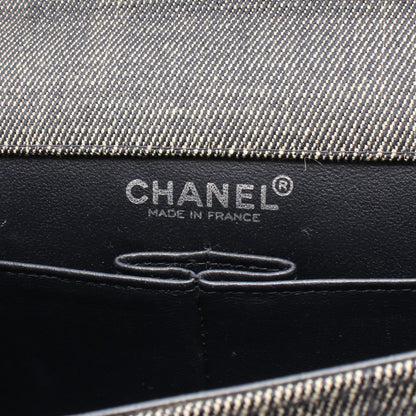 チョコバー チェーンショルダーバッグ デニム レザー ネイビー シルバー金具 シャネル バッグ CHANEL