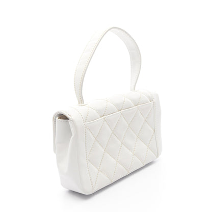ワイルドステッチ ハンドバッグ レザー ホワイト ゴールド金具 シャネル バッグ CHANEL