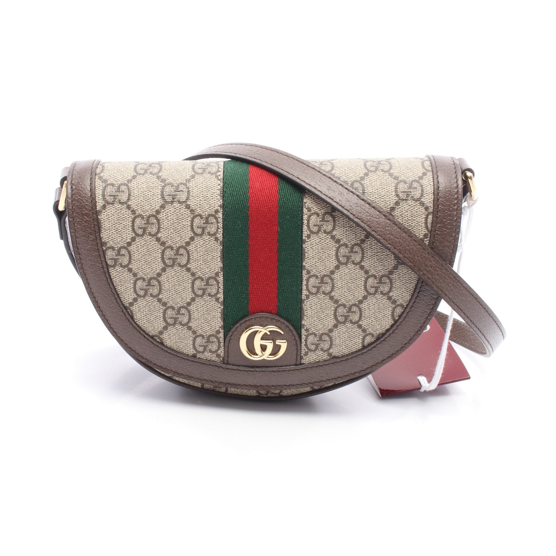 GUCCI レザーショルダーバッグ ベージュ/ブラウン