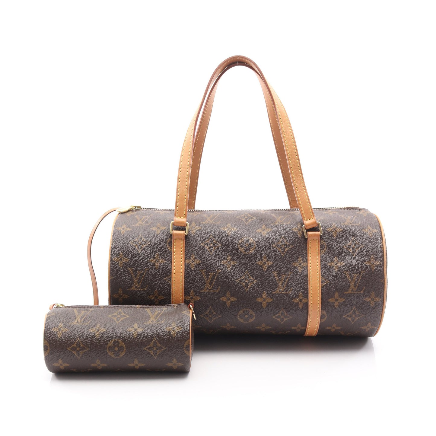 パピヨン30 モノグラム ハンドバッグ PVC レザー ブラウン ルイヴィトン バッグ LOUIS VUITTON