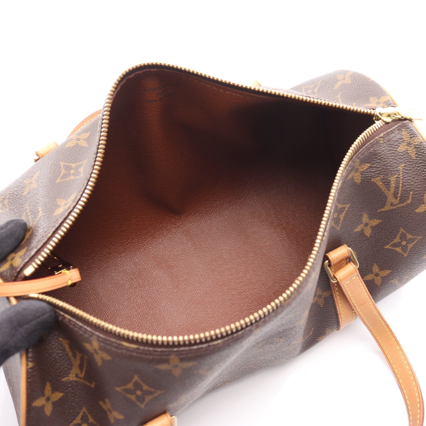 パピヨン30 モノグラム ハンドバッグ PVC レザー ブラウン ルイヴィトン バッグ LOUIS VUITTON