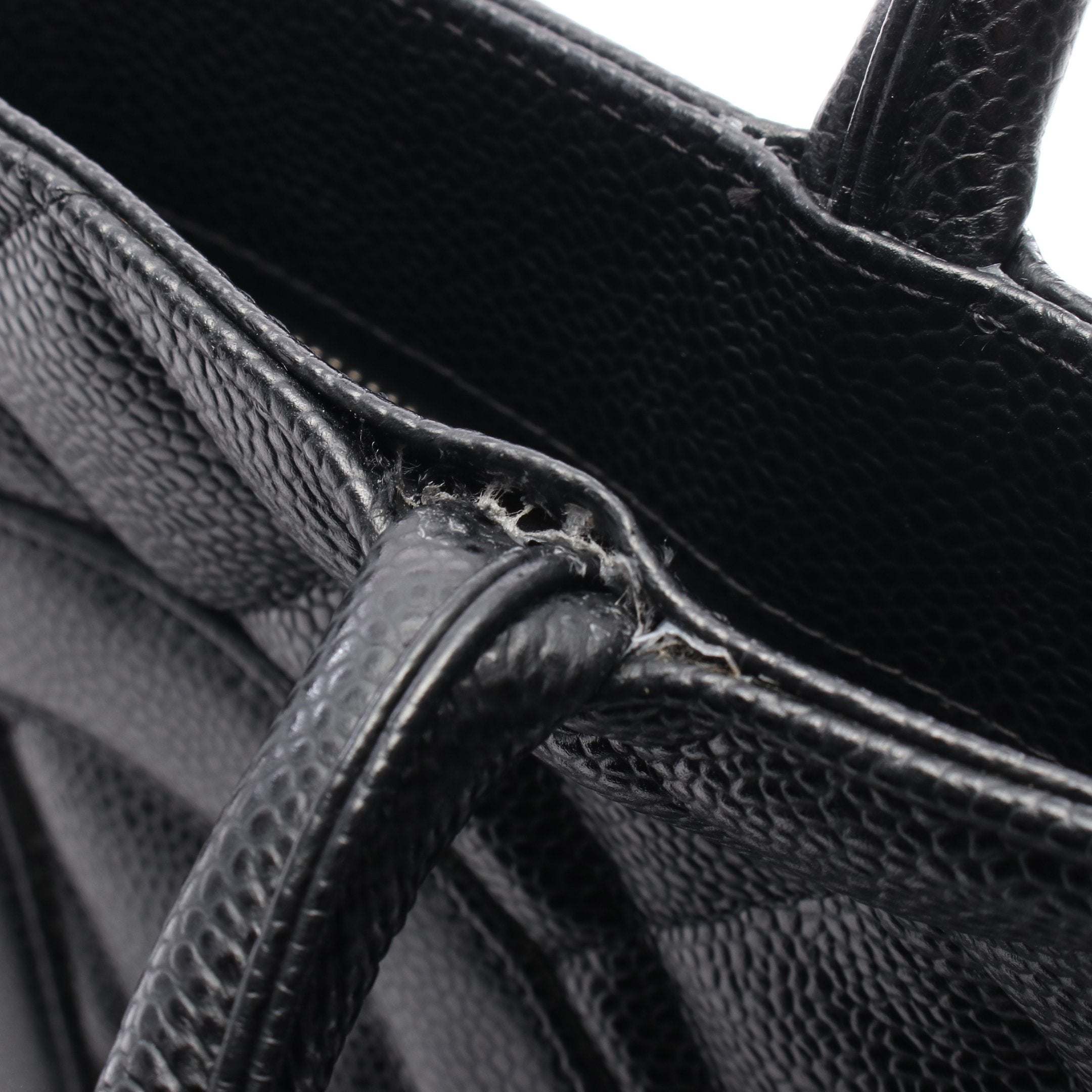 AA833 シャネル キャビアスキン 復刻トート シルバー金具 ハンドル自立