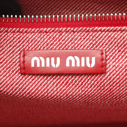 DENIM LOGO ハンドバッグ トートバッグ キャンバス ピンクレッド 2WAY ミュウミュウ バッグ miu miu