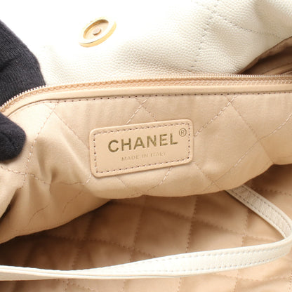 マトラッセ シャネル22 スモール チェーンショルダーバッグ レザー オフホワイト ゴールド金具 シャネル バッグ CHANEL