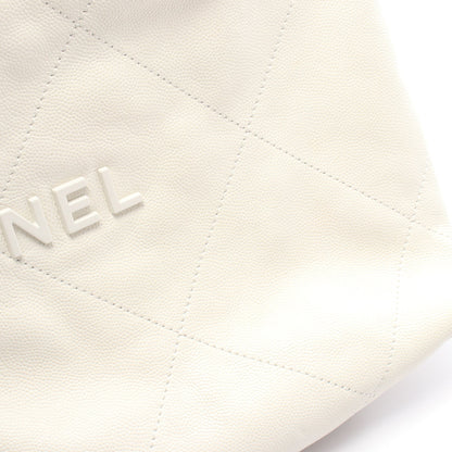 マトラッセ シャネル22 スモール チェーンショルダーバッグ レザー オフホワイト ゴールド金具 シャネル バッグ CHANEL