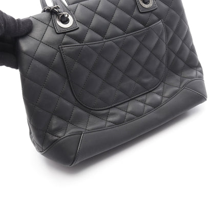 マトラッセ ショルダーバッグ トートバッグ レザー ブラック アンティークシルバー金具 2WAY シャネル バッグ CHANEL