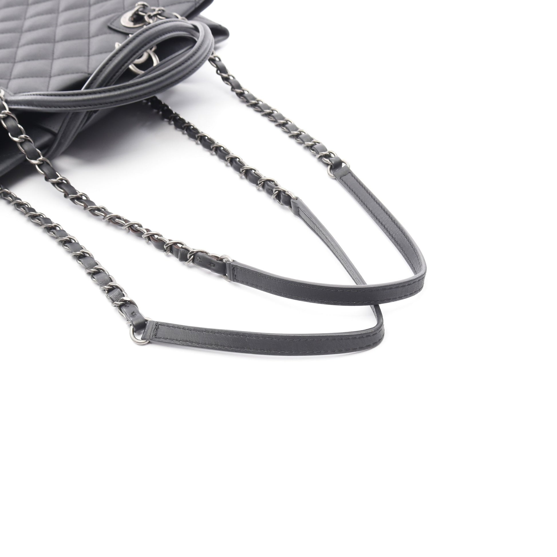 マトラッセ ショルダーバッグ トートバッグ レザー ブラック アンティークシルバー金具 2WAY シャネル バッグ CHANEL