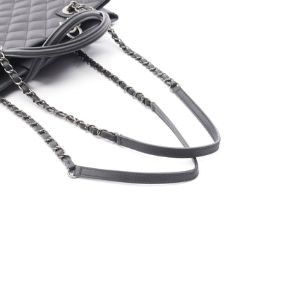 マトラッセ ショルダーバッグ トートバッグ レザー ブラック アンティークシルバー金具 2WAY シャネル バッグ CHANEL