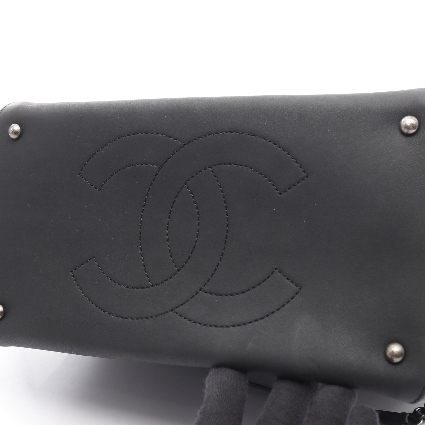 マトラッセ ショルダーバッグ トートバッグ レザー ブラック アンティークシルバー金具 2WAY シャネル バッグ CHANEL