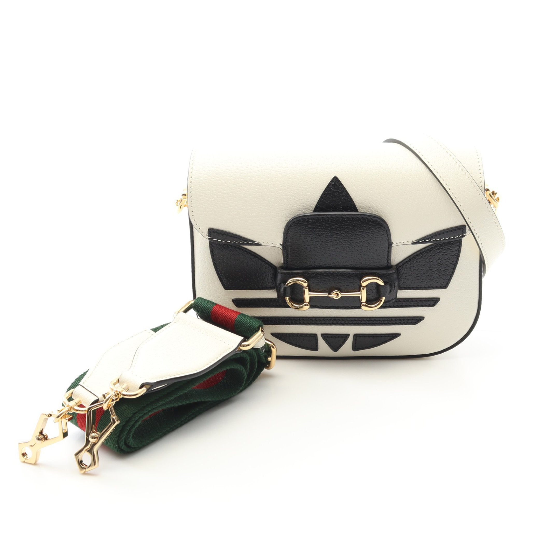 GUCCI × adidas ホースビット 1955 ショルダーバッグ レザー ホワイト