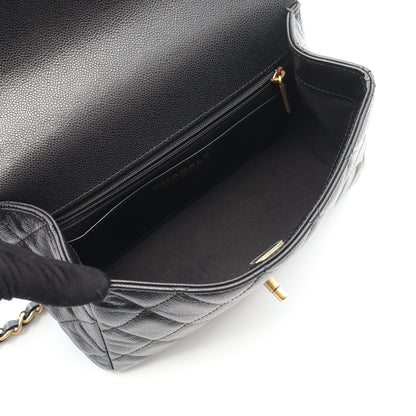 マトラッセ チェーンショルダーバッグ キャビアスキン ブラック ゴールド金具 2WAY シャネル バッグ CHANEL