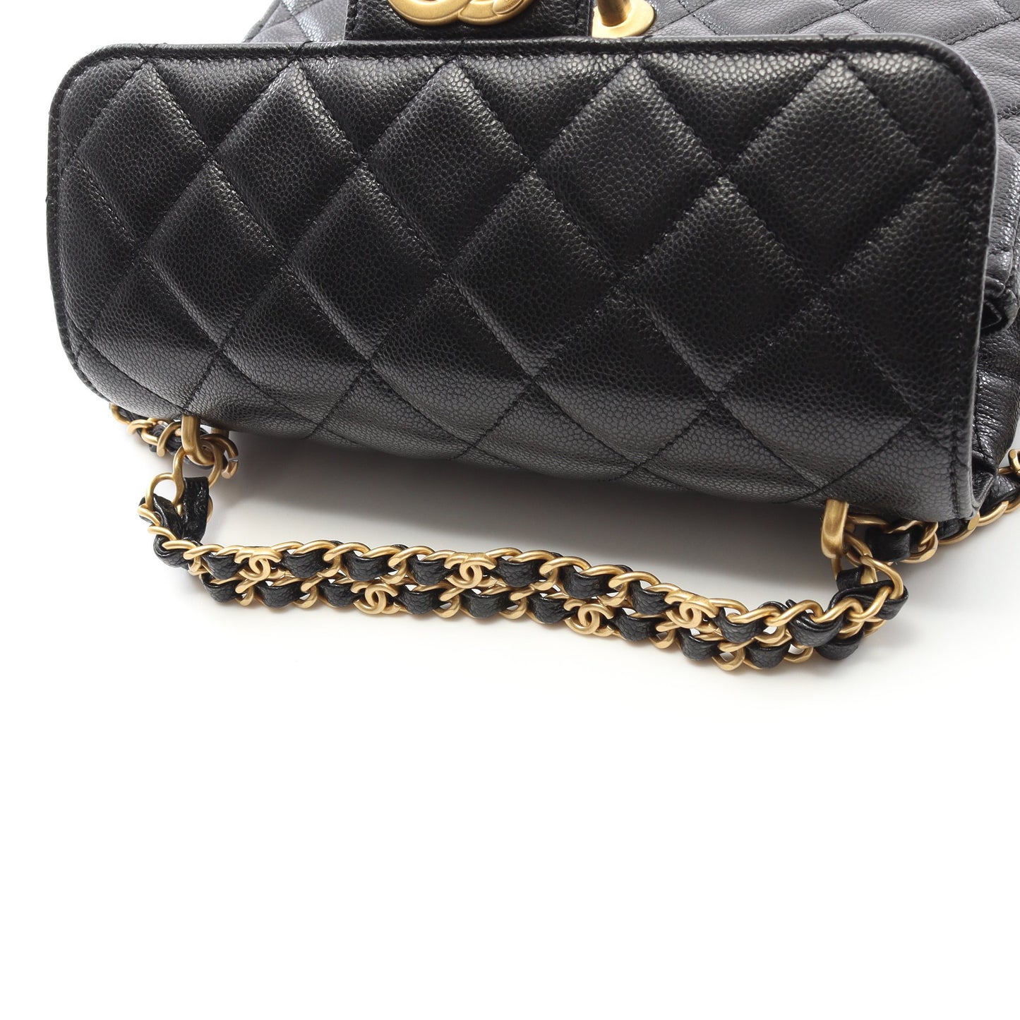 マトラッセ チェーンショルダーバッグ キャビアスキン ブラック ゴールド金具 2WAY シャネル バッグ CHANEL