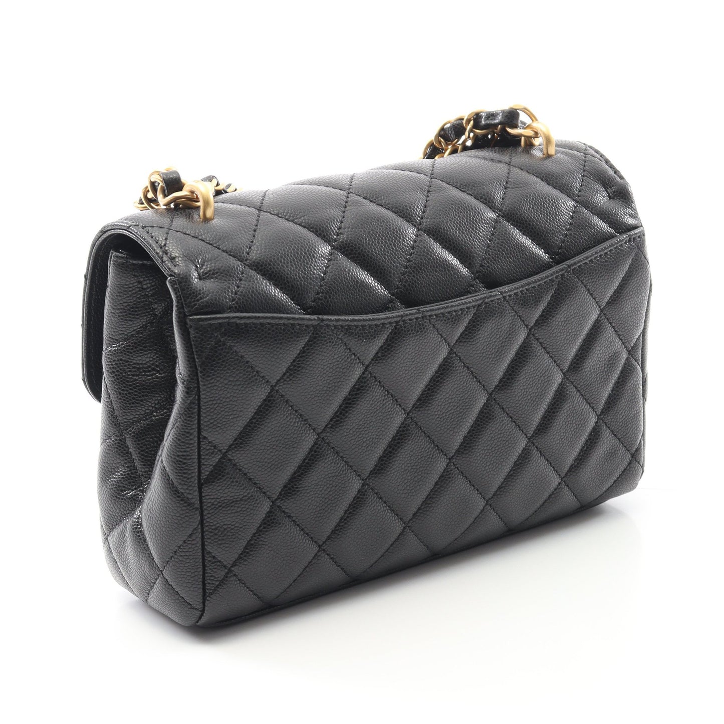 マトラッセ チェーンショルダーバッグ キャビアスキン ブラック ゴールド金具 2WAY シャネル バッグ CHANEL
