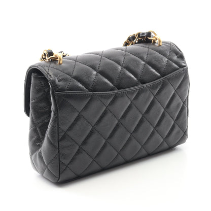 マトラッセ チェーンショルダーバッグ キャビアスキン ブラック ゴールド金具 2WAY シャネル バッグ CHANEL