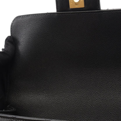 マトラッセ チェーンショルダーバッグ キャビアスキン ブラック ゴールド金具 2WAY シャネル バッグ CHANEL