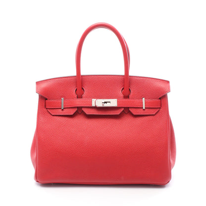 バーキン30 ルージュトマト ハンドバッグ トゴ レッド シルバー金具 A刻印 エルメス バッグ HERMES