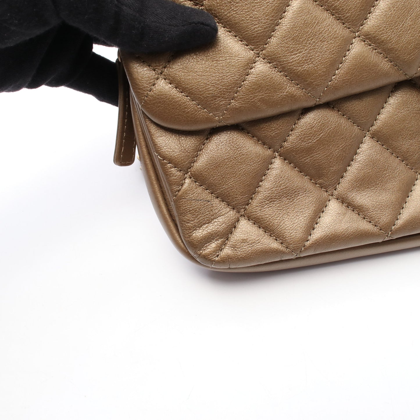 マトラッセ チェーンショルダーバッグ レザー ブロンズ ゴールド金具 シャネル バッグ CHANEL