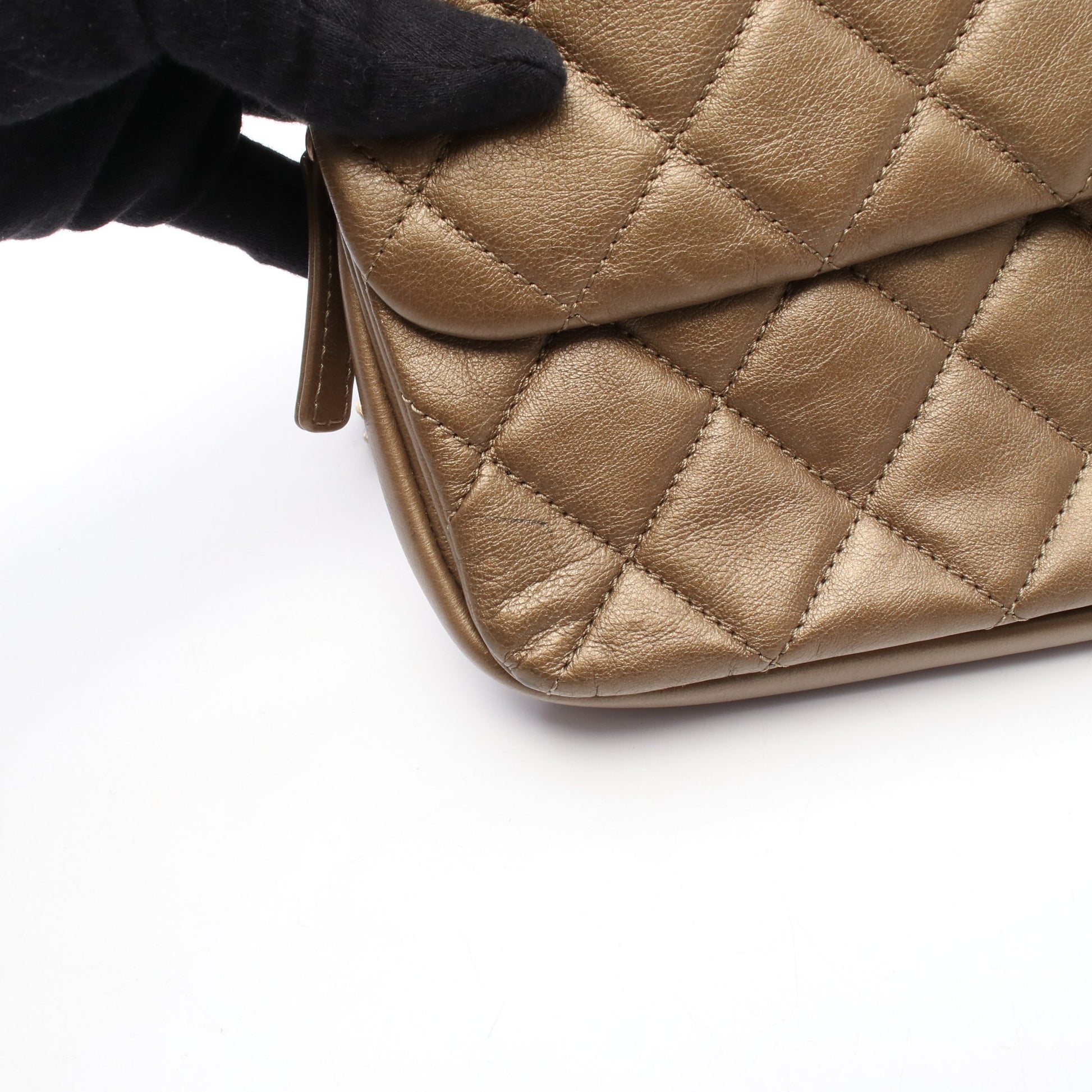 マトラッセ チェーンショルダーバッグ レザー ブロンズ ゴールド金具 シャネル バッグ CHANEL