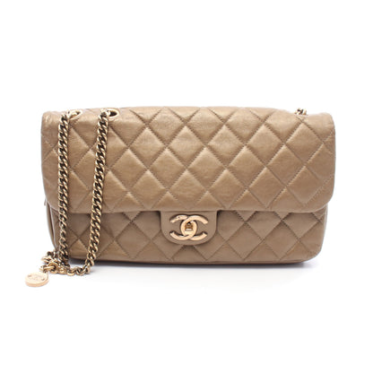 マトラッセ チェーンショルダーバッグ レザー ブロンズ ゴールド金具 シャネル バッグ CHANEL