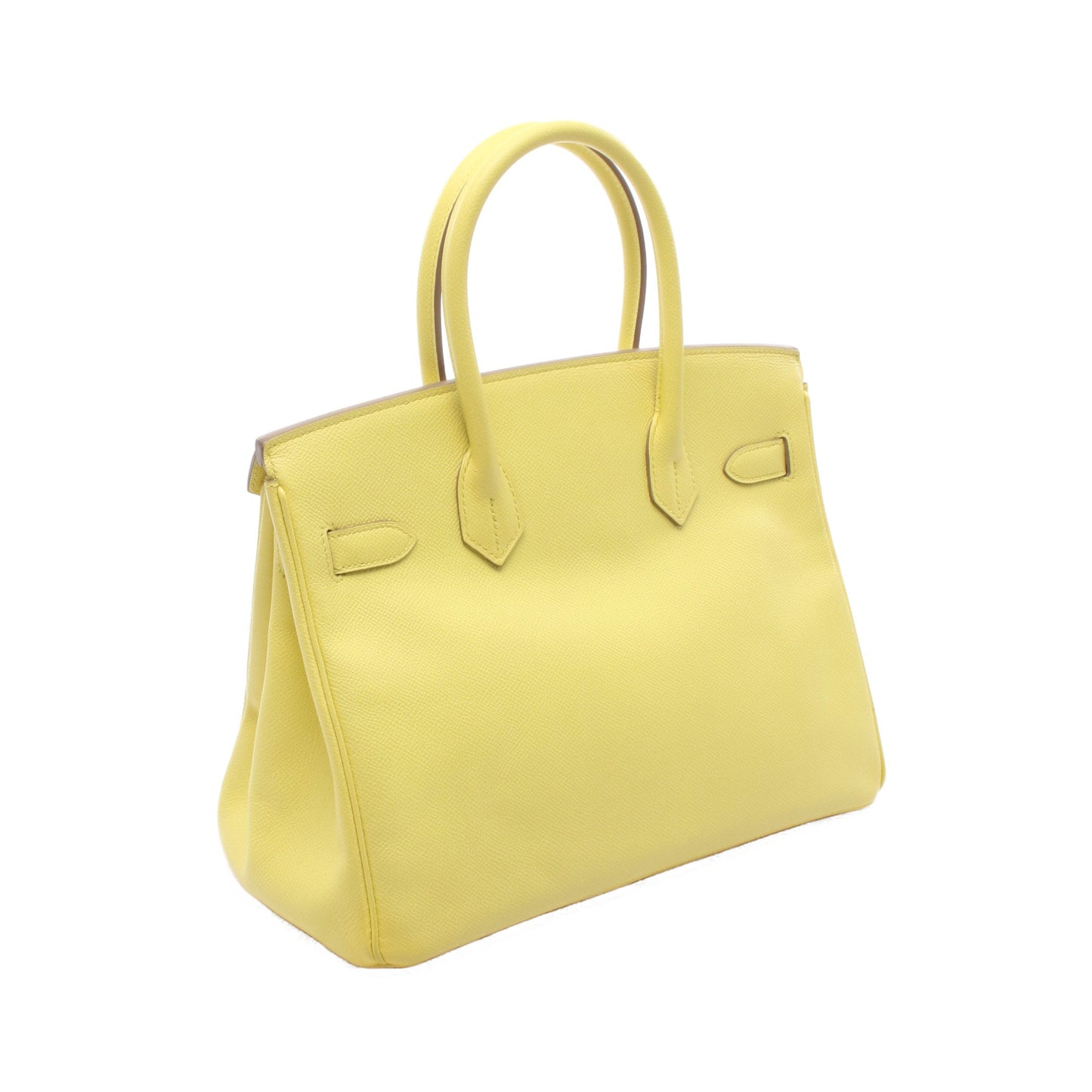 バーキン30 ライム ハンドバッグ ヴォーエプソン イエロー ゴールド金具 □Q刻印 エルメス バッグ HERMES