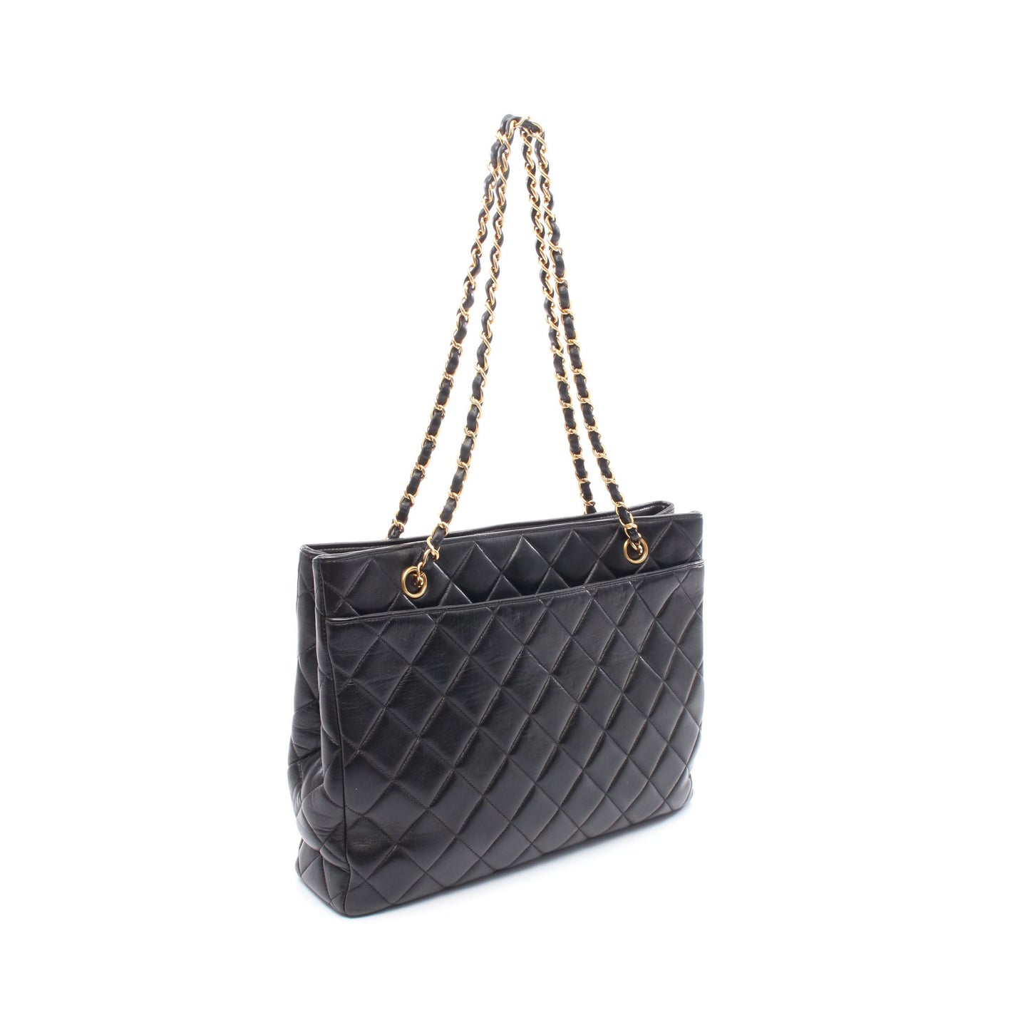 チェーンショルダーバッグ チェーントートバッグ ラムスキン ブラック ゴールド金具 シャネル バッグ CHANEL
