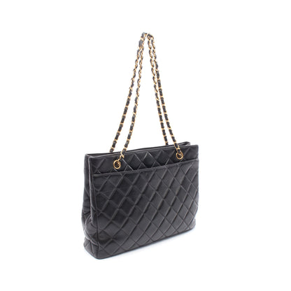 チェーンショルダーバッグ チェーントートバッグ ラムスキン ブラック ゴールド金具 シャネル バッグ CHANEL