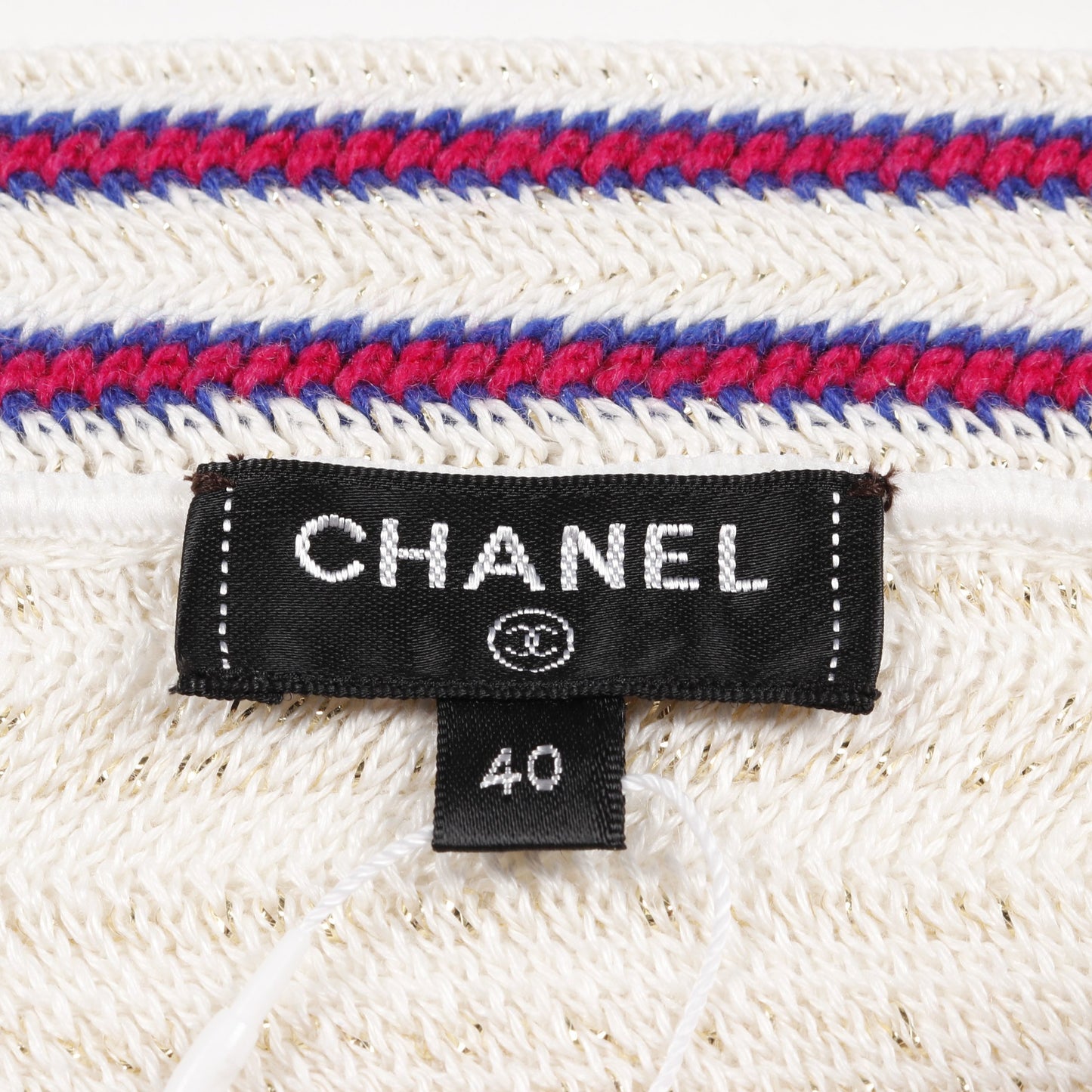 ココマーク ワンピース ノースリーブ ボーダー リネン カシミヤ ホワイト ピンク ブルー シャネル ワンピース CHANEL