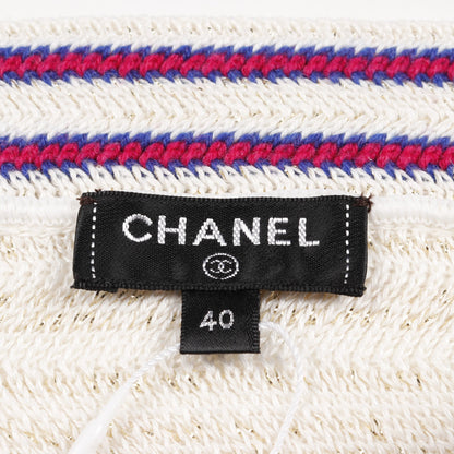 ココマーク ワンピース ノースリーブ ボーダー リネン カシミヤ ホワイト ピンク ブルー シャネル ワンピース CHANEL