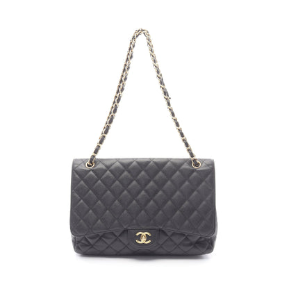 デカマトラッセ34 Wチェーンショルダーバッグ キャビアスキン ブラック ゴールド金具 シャネル バッグ CHANEL