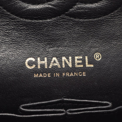 マトラッセ Wフラップ Wチェーンショルダーバッグ キャビアスキン ブラック ゴールド金具 シャネル バッグ CHANEL