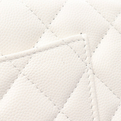 マトラッセ チェーンウォレット キャビアスキン ホワイト ゴールド金具 シャネル バッグ CHANEL