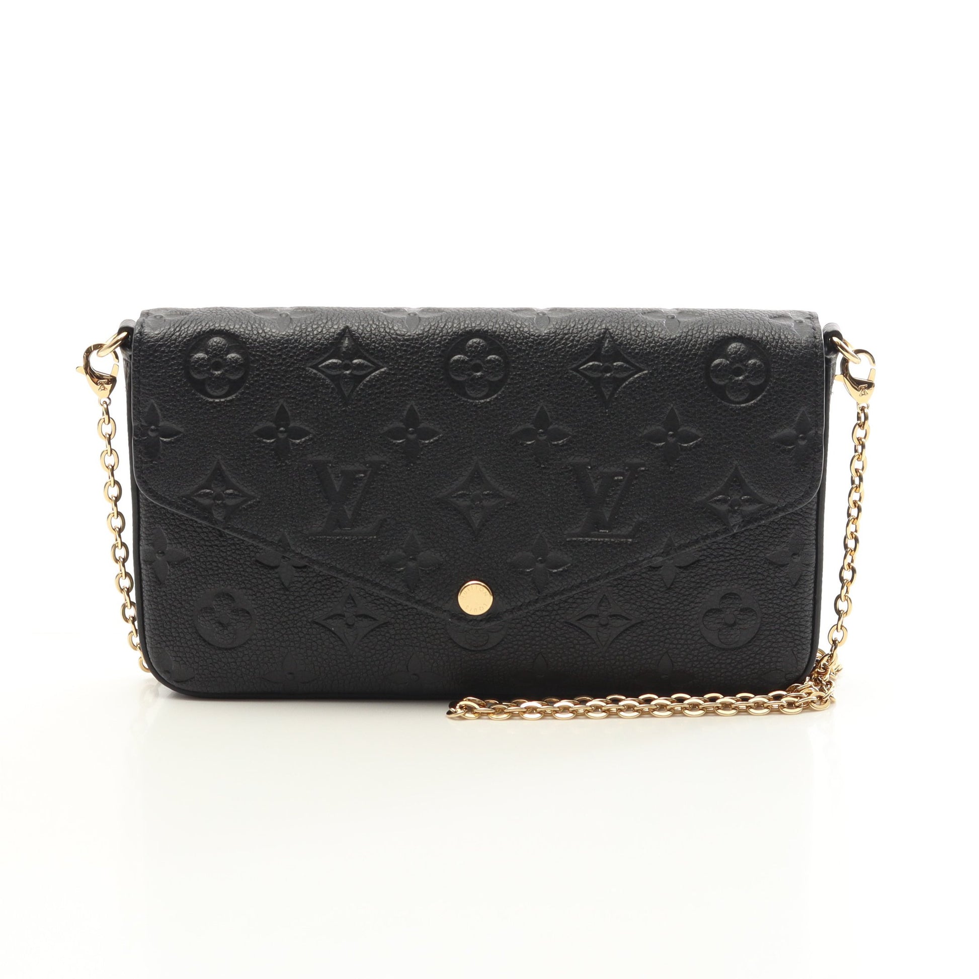 ポシェット フェリシー モノグラムアンプラント ノワール チェーンウォレット レザー ブラック ルイヴィトン バッグ LOUIS VUITTON