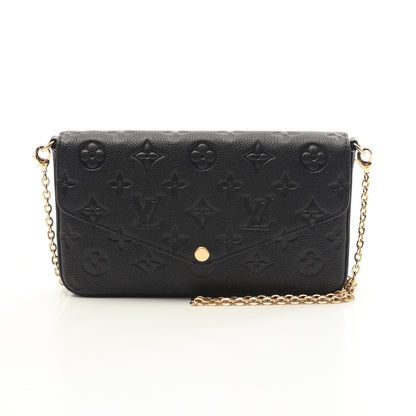 ポシェット フェリシー モノグラムアンプラント ノワール チェーンウォレット レザー ブラック ルイヴィトン バッグ LOUIS VUITTON