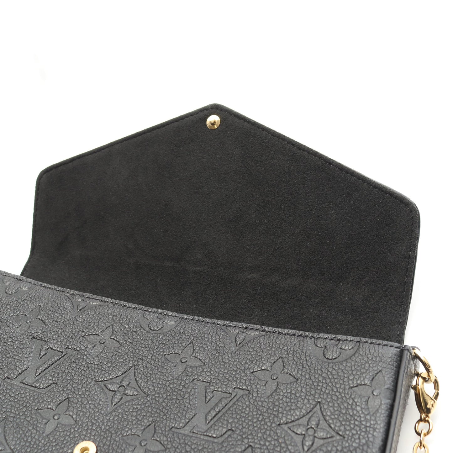 ポシェット フェリシー モノグラムアンプラント ノワール チェーンウォレット レザー ブラック ルイヴィトン バッグ LOUIS VUITTON