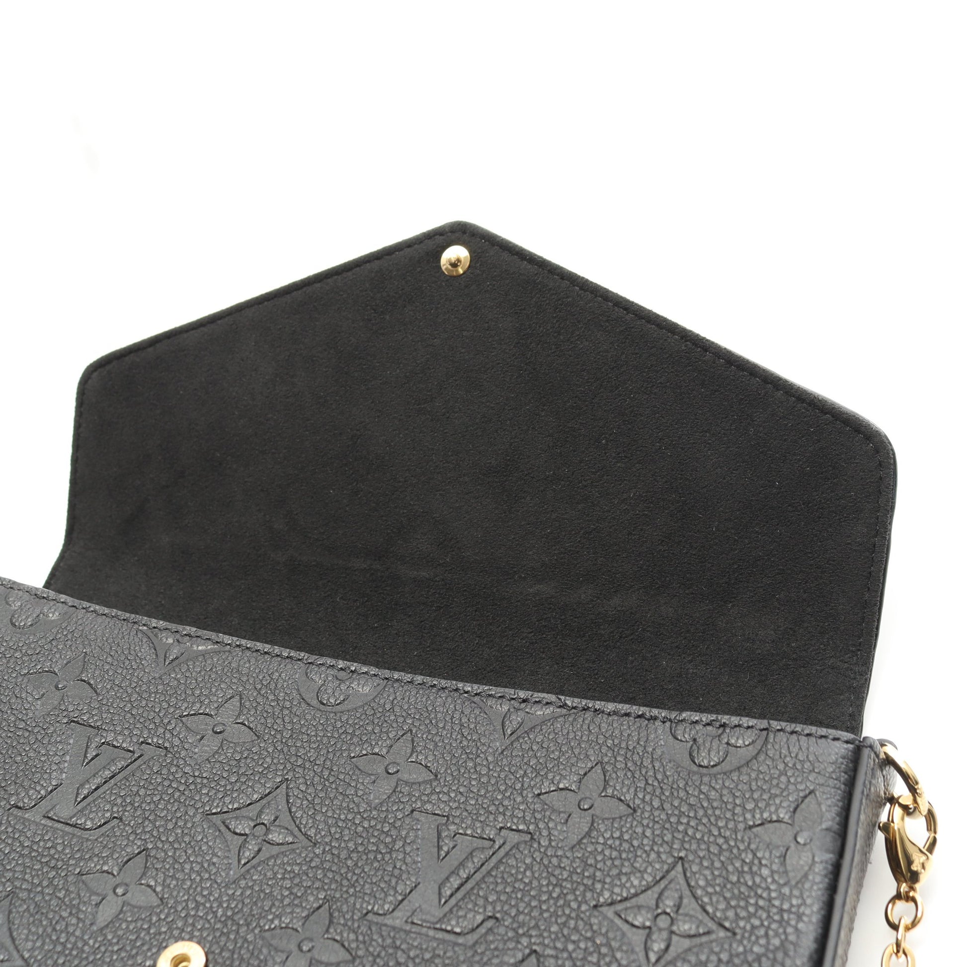 ポシェット フェリシー モノグラムアンプラント ノワール チェーンウォレット レザー ブラック ルイヴィトン バッグ LOUIS VUITTON
