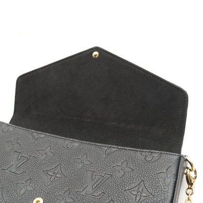 ポシェット フェリシー モノグラムアンプラント ノワール チェーンウォレット レザー ブラック ルイヴィトン バッグ LOUIS VUITTON
