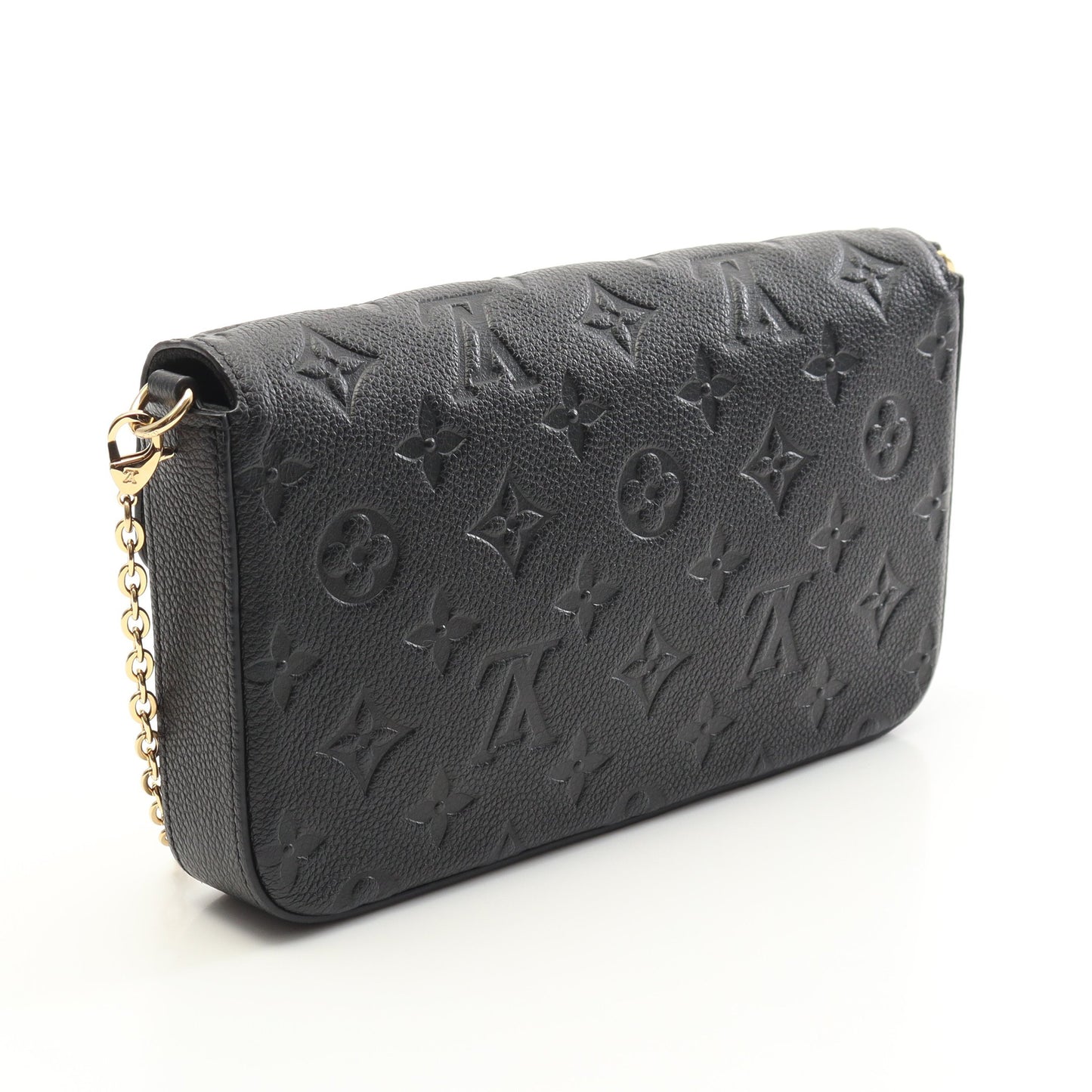 ポシェット フェリシー モノグラムアンプラント ノワール チェーンウォレット レザー ブラック ルイヴィトン バッグ LOUIS VUITTON