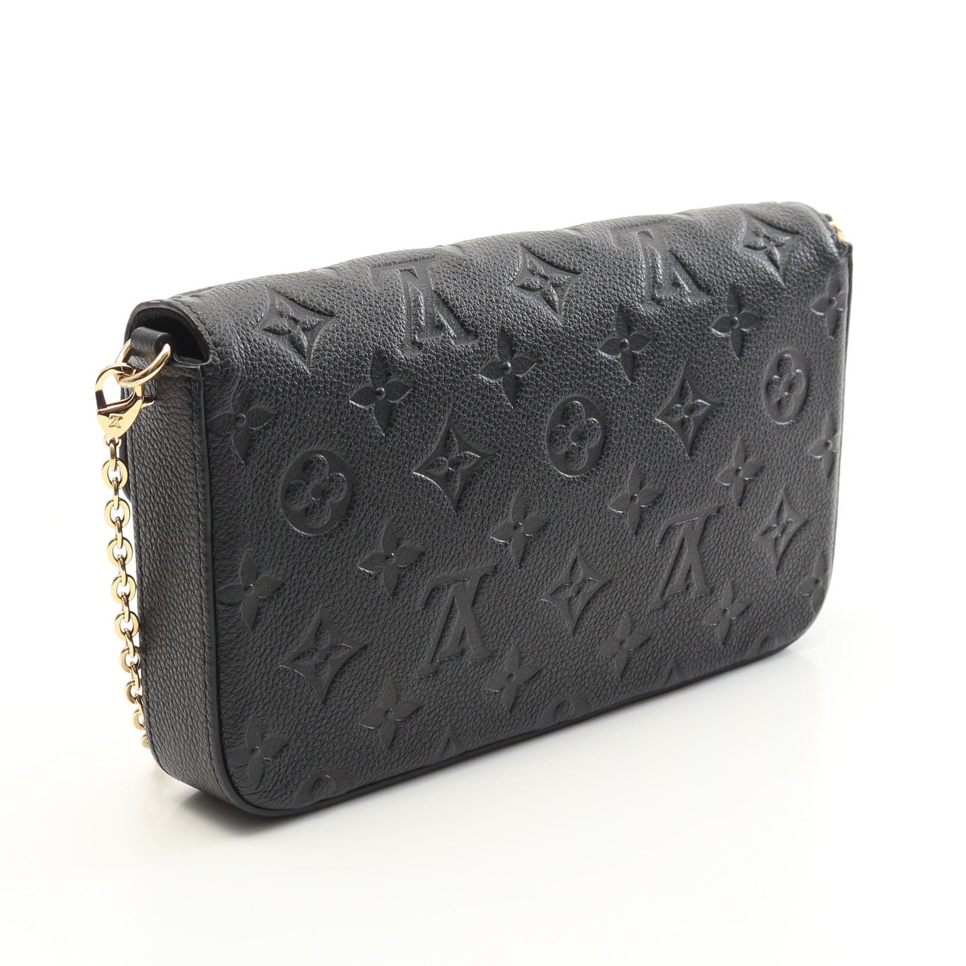 ポシェット フェリシー モノグラムアンプラント ノワール チェーンウォレット レザー ブラック ルイヴィトン バッグ LOUIS VUITTON