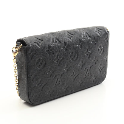 ポシェット フェリシー モノグラムアンプラント ノワール チェーンウォレット レザー ブラック ルイヴィトン バッグ LOUIS VUITTON