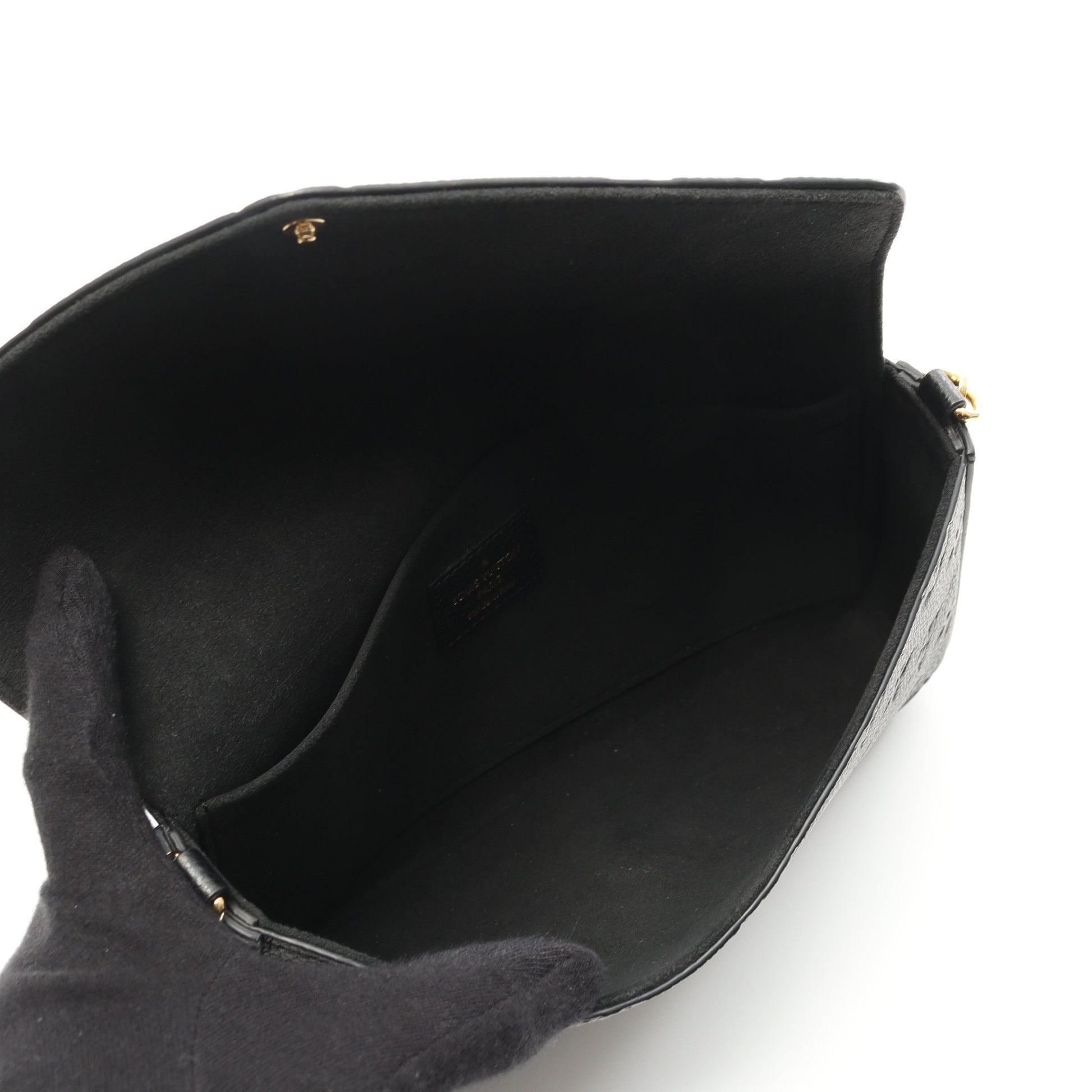 ポシェット フェリシー モノグラムアンプラント ノワール チェーンウォレット レザー ブラック ルイヴィトン バッグ LOUIS VUITTON